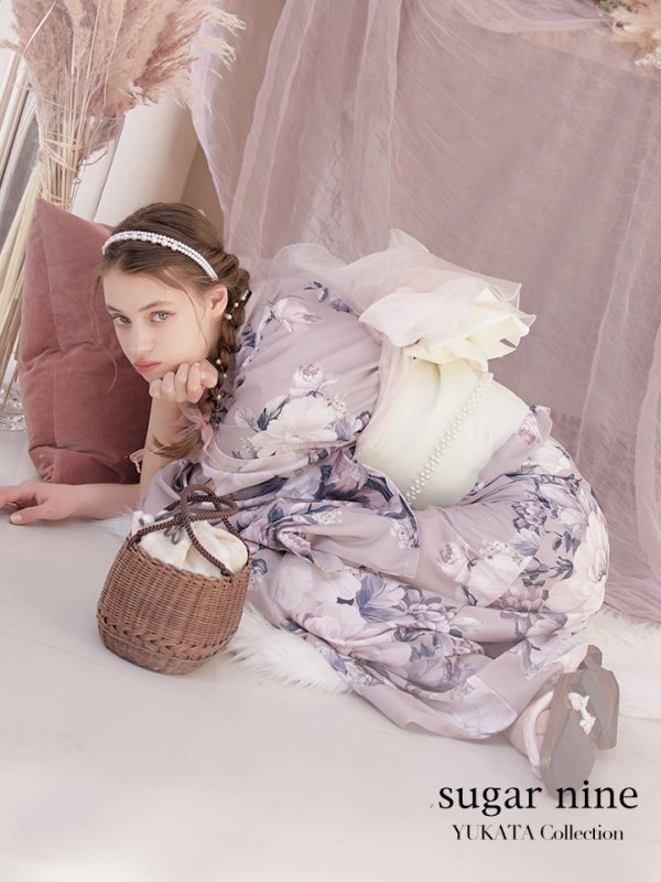 画像3: 【即日発送】【オリジナル浴衣】大人スウィートフラワー牡丹柄浴衣【浴衣３点セット浴衣/帯/下駄】[YMT]