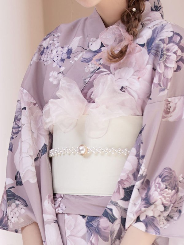 画像5: 【即日発送】【オリジナル浴衣】大人スウィートフラワー牡丹柄浴衣【浴衣３点セット浴衣/帯/下駄】[YMT]