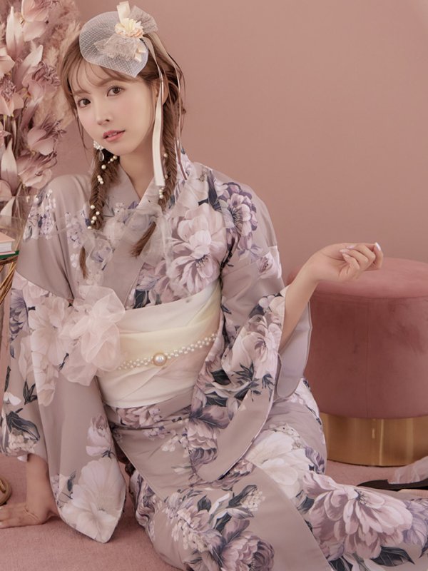 画像10: 【即日発送】【オリジナル浴衣】大人スウィートフラワー牡丹柄浴衣【浴衣３点セット浴衣/帯/下駄】[YMT]