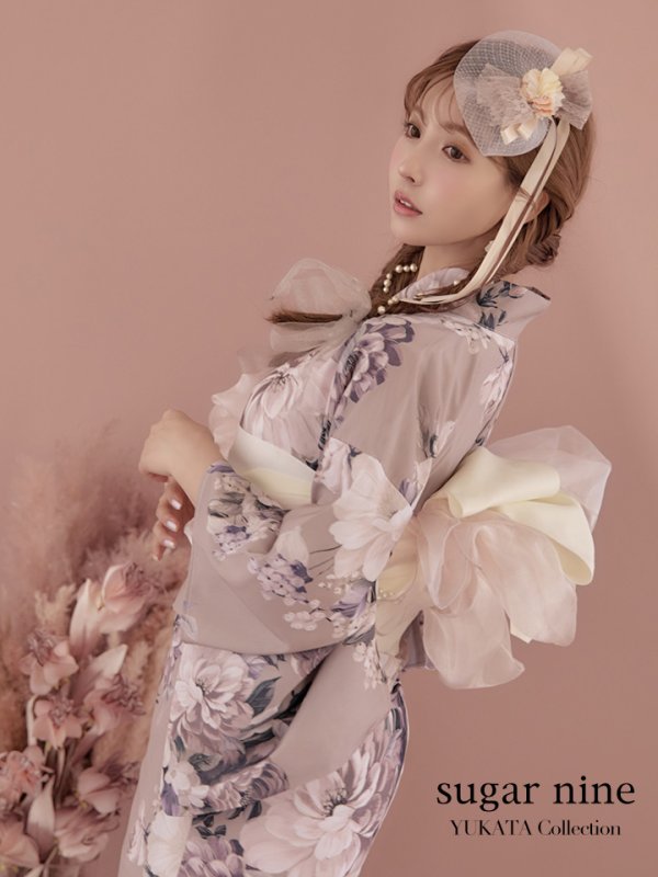 画像3: 【即日発送】【オリジナル浴衣】大人スウィートフラワー牡丹柄浴衣【浴衣３点セット浴衣/帯/下駄】[YMT]