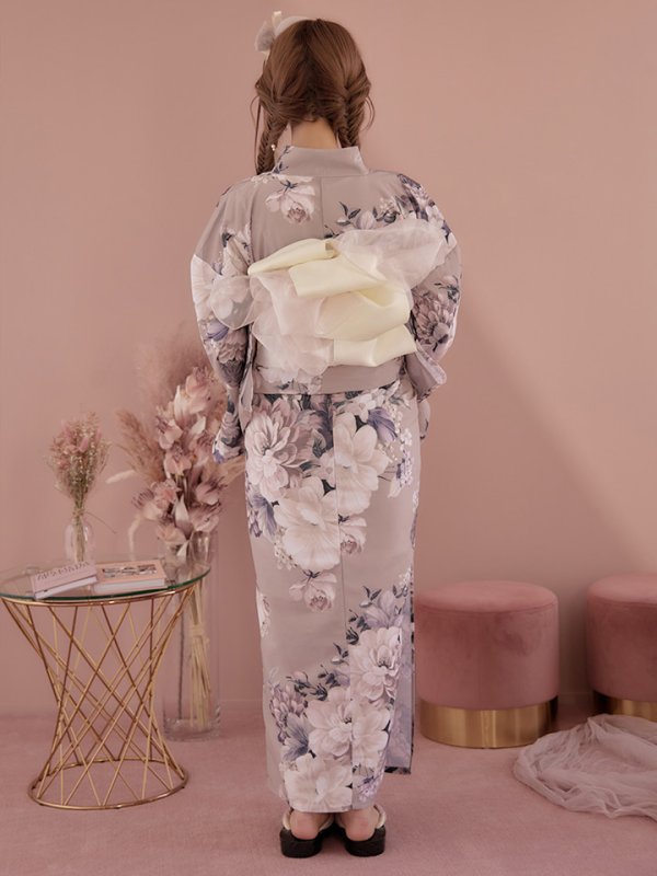 画像8: 【即日発送】【オリジナル浴衣】大人スウィートフラワー牡丹柄浴衣【浴衣３点セット浴衣/帯/下駄】[YMT]