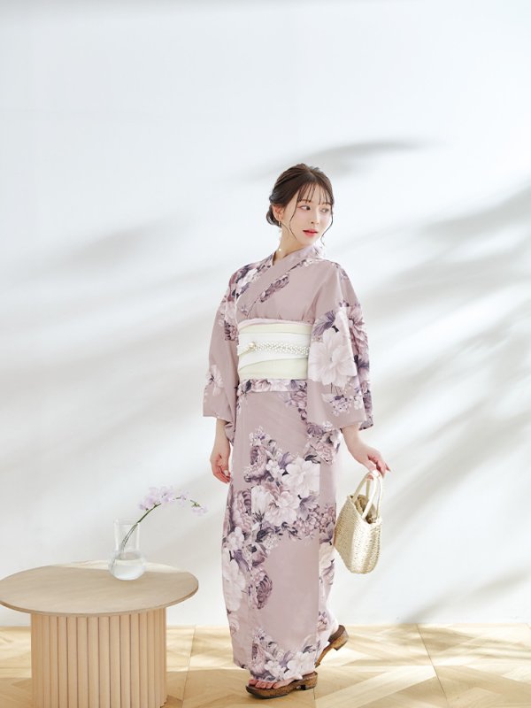画像11: 【即日発送】【浴衣】大人スウィートフラワー 牡丹柄 浴衣  【浴衣３点セット 浴衣/帯/下駄】[YMT]