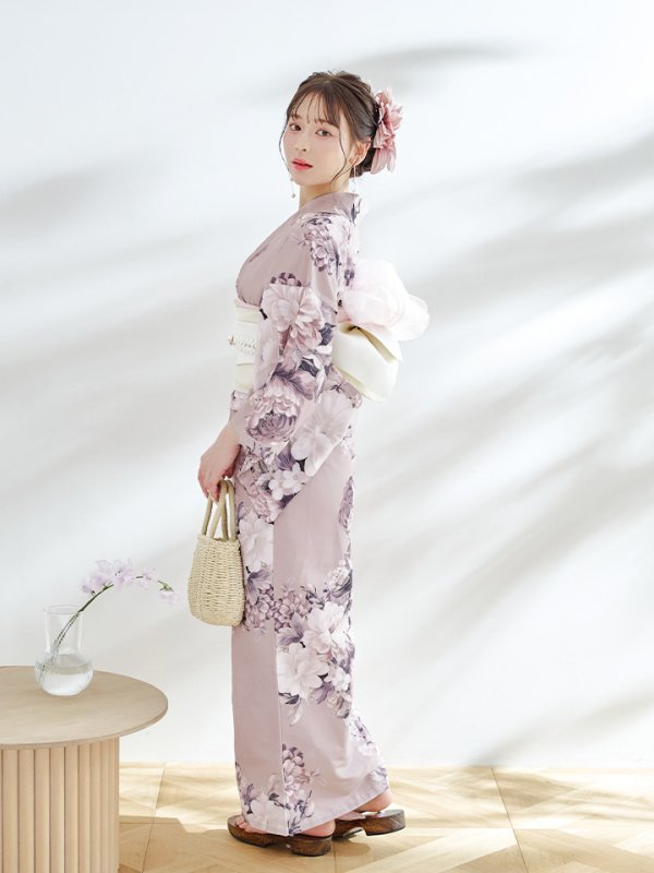 画像12: 【即日発送】【浴衣】大人スウィートフラワー 牡丹柄 浴衣  【浴衣３点セット 浴衣/帯/下駄】[YMT]