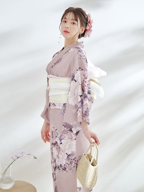 画像13: 【即日発送】【浴衣】大人スウィートフラワー 牡丹柄 浴衣  【浴衣３点セット 浴衣/帯/下駄】[YMT]