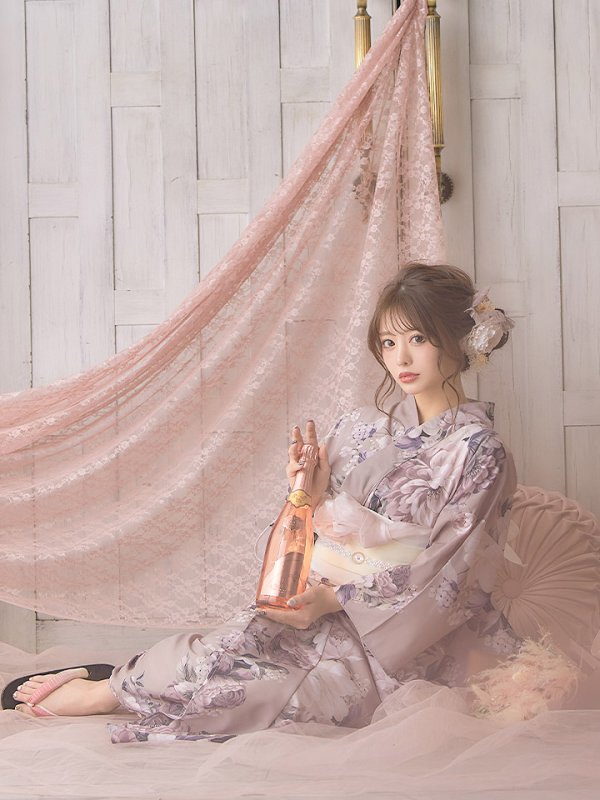 画像10: 【即日発送】【オリジナル浴衣】大人スウィートフラワー牡丹柄浴衣【浴衣３点セット浴衣/帯/下駄】[YMT]