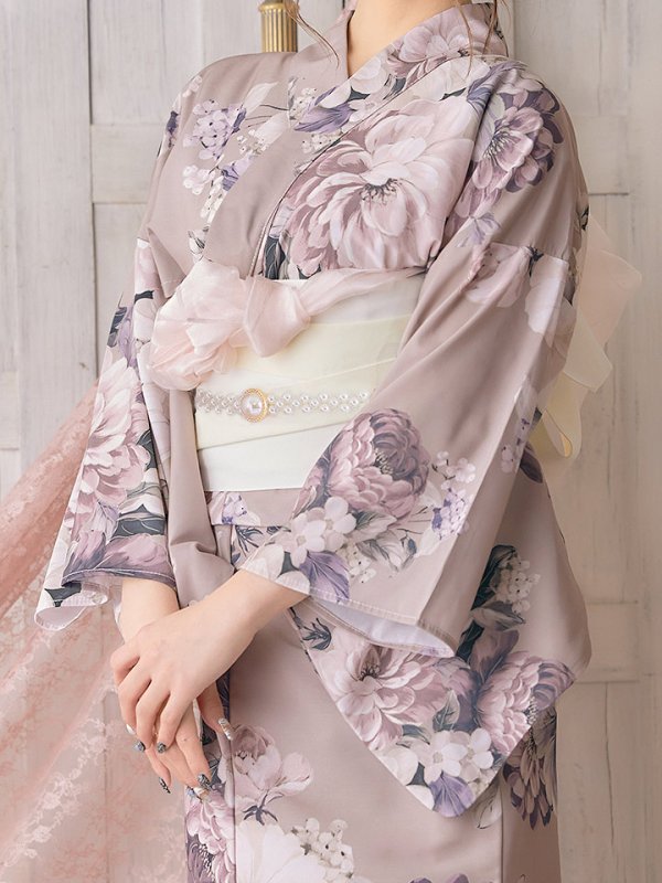 画像5: 【即日発送】【オリジナル浴衣】大人スウィートフラワー牡丹柄浴衣【浴衣３点セット浴衣/帯/下駄】[YMT]