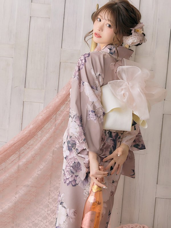 画像6: 【即日発送】【オリジナル浴衣】大人スウィートフラワー牡丹柄浴衣【浴衣３点セット浴衣/帯/下駄】[YMT]