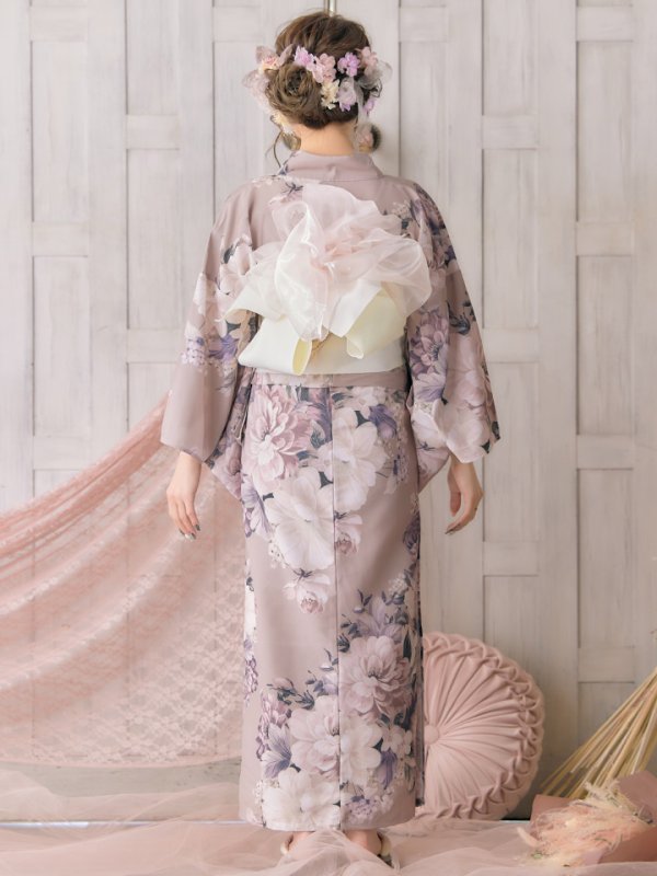 画像8: 【即日発送】【オリジナル浴衣】大人スウィートフラワー牡丹柄浴衣【浴衣３点セット浴衣/帯/下駄】[YMT]