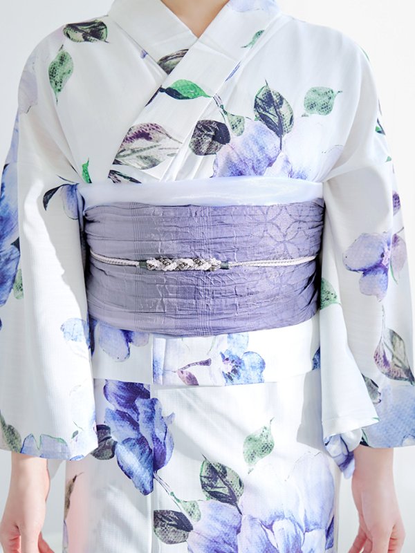 画像18: 【即日発送】【浴衣】白地に水彩牡丹のクラシック浴衣 グラデーション帯 【浴衣３点セット 浴衣/帯/下駄】[YMT]