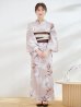 画像4: 【浴衣】ホワイトフラワーブラウン浴衣   OBI-hira-100-ok-2-BRxBE / HIMO-900-yn-7-MOC / YCA74kn-MauvePL / HEKO-800-sb-3-BR / GETA-02-ok-2-IV [YMT]