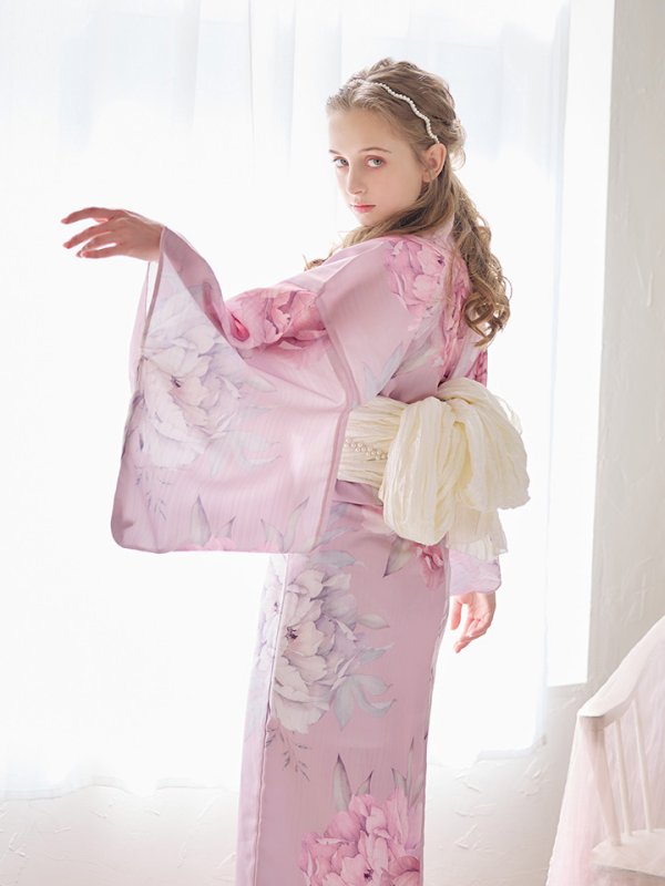 画像26: 【即日発送】【浴衣】大人スウィート/ピンク地に大柄牡丹浴衣[YMT]