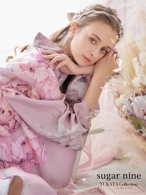 画像3: 【即日発送】【浴衣】大人スウィート/ピンク地に大柄牡丹浴衣[YMT]