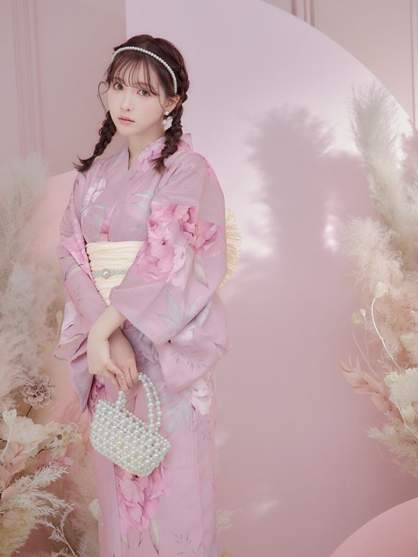 画像17: 【即日発送】【浴衣】大人スウィート/ピンク地に大柄牡丹浴衣[YMT]