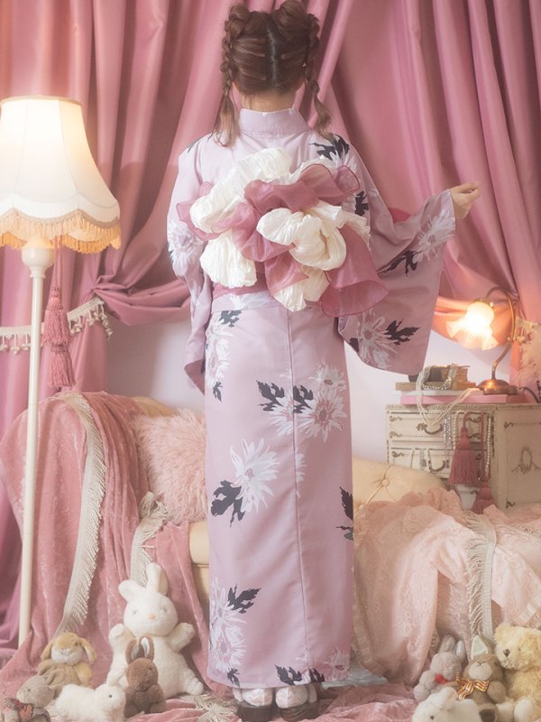 画像8: 【即日発送】【浴衣セール！】【浴衣】 くすみピンク地xニュアンスフラワー 牡丹柄 浴衣【浴衣３点セット 浴衣/帯/下駄】[YMT]