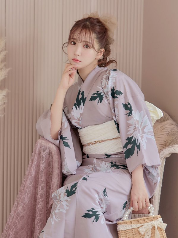 画像10: 【浴衣セール！】【即日発送】 くすみピンク地xニュアンスフラワー 牡丹柄 浴衣【浴衣３点セット 浴衣/帯/下駄】[YMT]