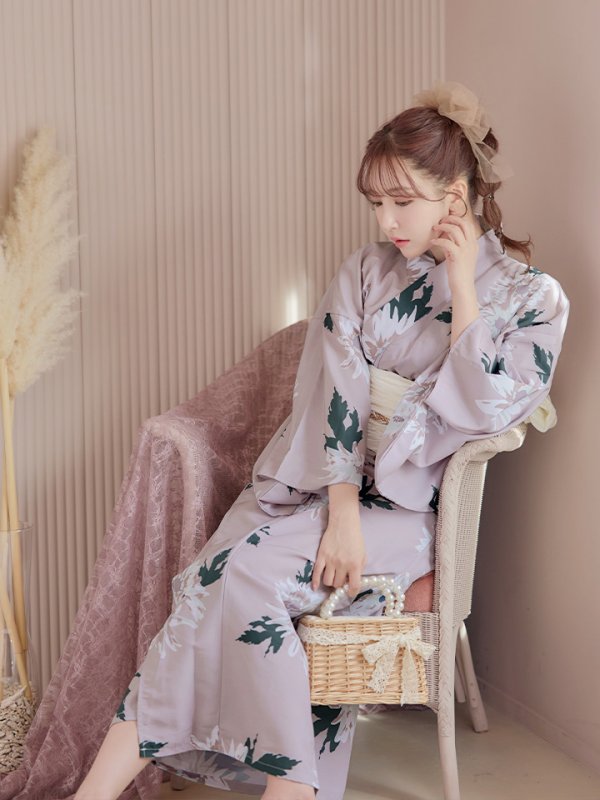 画像13: 【浴衣セール！】【即日発送】 くすみピンク地xニュアンスフラワー 牡丹柄 浴衣【浴衣３点セット 浴衣/帯/下駄】[YMT]