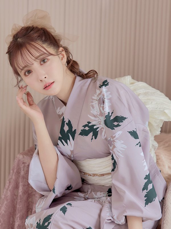 画像15: 【浴衣セール！】【即日発送】 くすみピンク地xニュアンスフラワー 牡丹柄 浴衣【浴衣３点セット 浴衣/帯/下駄】[YMT]