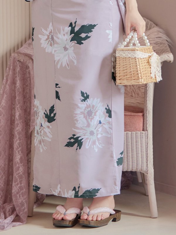 画像7: 【浴衣セール！】【即日発送】 くすみピンク地xニュアンスフラワー 牡丹柄 浴衣【浴衣３点セット 浴衣/帯/下駄】[YMT]