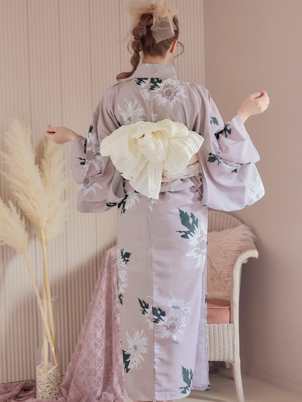 画像8: 【浴衣セール！】【即日発送】 くすみピンク地xニュアンスフラワー 牡丹柄 浴衣【浴衣３点セット 浴衣/帯/下駄】[YMT]