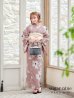 画像2: 【浴衣セール！】【即日発送】 ブラウン地xシルエットフラワー 牡丹柄浴衣【浴衣３点セット 浴衣/帯/下駄】[YMT] (2)