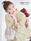 【浴衣セール】ベージュ地×小花柄浴衣 OBI-siwa-200-kj-10-TRC / HIMO-900-yn-7-MOC / YA-1081-kj-IV /  HEKO-800-sb-3-BR / GETA-02-ok-2-IV [YMT]