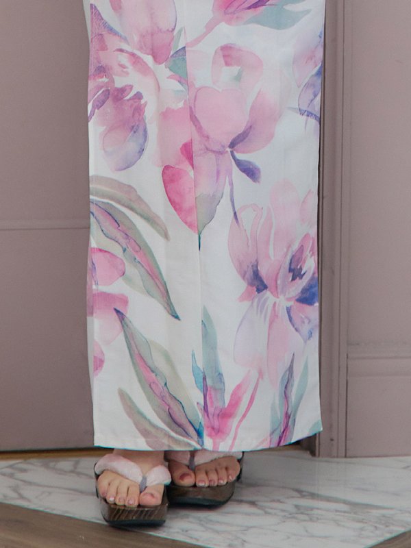 画像8: 【即日発送】大人スウィート/水彩フラワー 牡丹柄 浴衣【浴衣３点セット 浴衣/帯/下駄】[YMT]