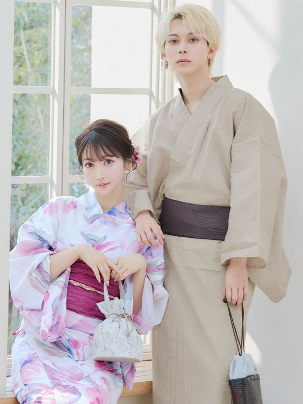 画像16: 【即日発送】大人スウィート/水彩フラワー 牡丹柄 浴衣  【浴衣３点セット 浴衣/帯/下駄】[YMT]