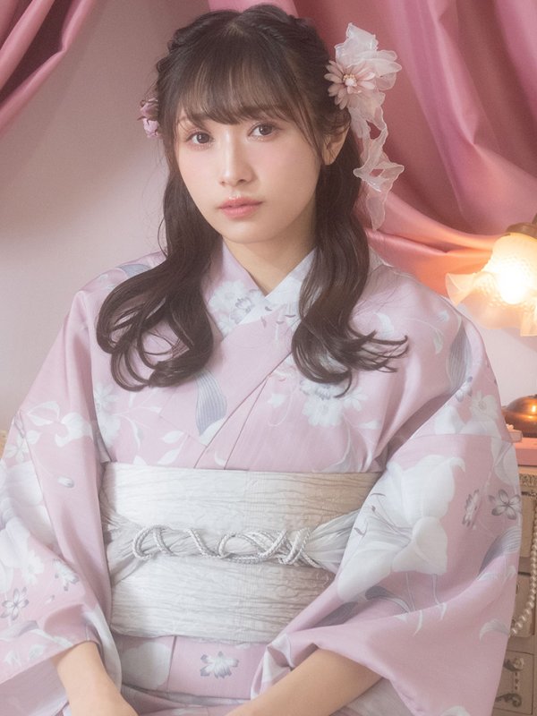 画像10: 【即日発送】【浴衣セール！】【浴衣】大人スウィート/ピンク地に百合の大人浴衣【浴衣３点セット 浴衣/帯/下駄】[YMT]