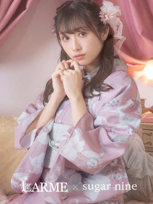 画像3: 【即日発送】【浴衣セール！】【浴衣】大人スウィート/ピンク地に百合の大人浴衣【浴衣３点セット 浴衣/帯/下駄】[YMT]