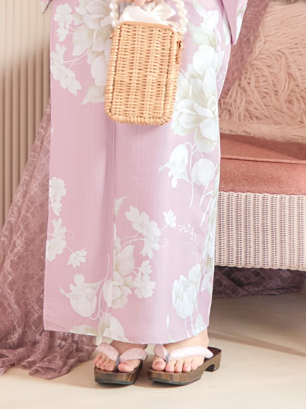 画像7: 【即日発送】【浴衣セール！】【浴衣】大胆な牡丹が咲き誇るピンク地浴衣  【浴衣３点セット 浴衣/帯/下駄】[YMT]