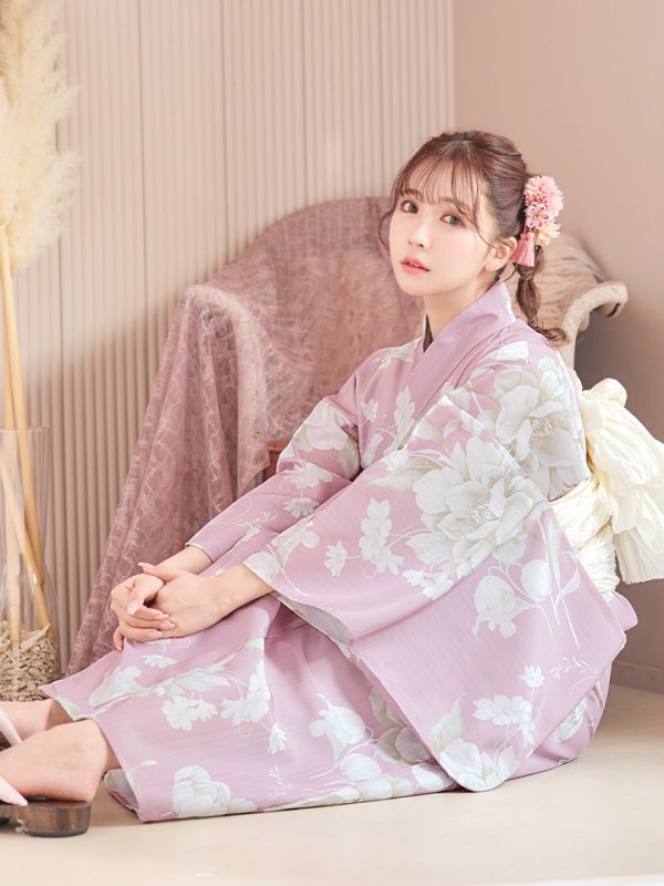 画像9: 【即日発送】【浴衣セール！】【浴衣】大胆な牡丹が咲き誇るピンク地浴衣  【浴衣３点セット 浴衣/帯/下駄】[YMT]