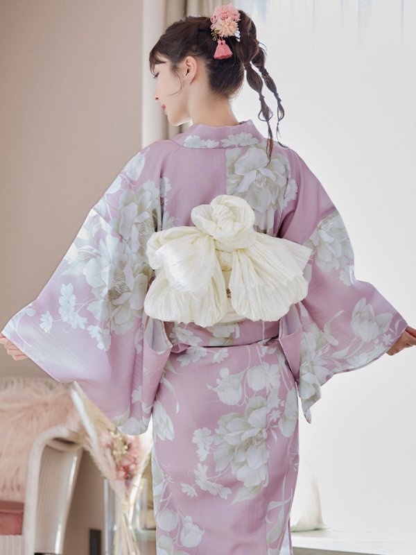 画像5: 【即日発送】【浴衣セール！】【浴衣】大胆な牡丹が咲き誇るピンク地浴衣  【浴衣３点セット 浴衣/帯/下駄】[YMT]