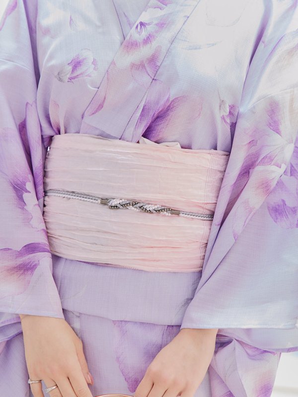 画像5: 【即日発送！】【浴衣】ストライプ地 /グラデーション木蓮浴衣  【浴衣３点セット 浴衣/帯/下駄】[YMT]