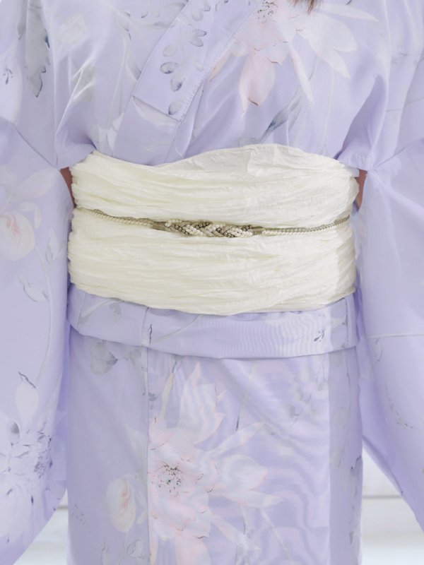 画像5: 【即日発送】【浴衣セール！】【浴衣】ライラックの可憐な花浴衣  【浴衣３点セット 浴衣/帯/下駄】[YMT]