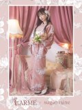 大人スウィート/ピンク地フラワー浴衣  OBI-siwa-200-kj-13-OW / HIMO-900-yn-8-P / HEKO-800-sb-5-W / GETA-02-ok-5-P [YMT]