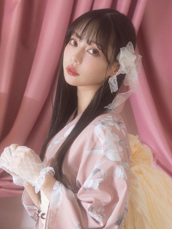 画像7: 【即日発送】大人スウィート/ピンク地フラワー浴衣【浴衣３点セット 浴衣/帯/下駄】[YMT]