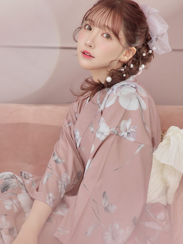 画像11: 【即日発送】大人スウィート/ピンク地フラワー浴衣【浴衣３点セット 浴衣/帯/下駄】[YMT]