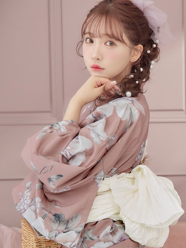 画像16: 【即日発送】大人スウィート/ピンク地フラワー浴衣【浴衣３点セット 浴衣/帯/下駄】[YMT]