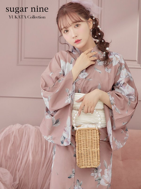 画像3: 【即日発送】大人スウィート/ピンク地フラワー浴衣【浴衣３点セット 浴衣/帯/下駄】[YMT]