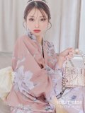 大人スウィート/くすみピンク椿浴衣  OBI-siwa-200-kj-13-OW / HIMO-900-yn-8-P / YA-1079-kj-5-W / HEKO-800-sb-5-W / GETA-02-ok-5-P[YMT]