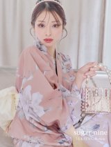 大人スウィート/くすみピンク椿浴衣  OBI-siwa-200-kj-13-OW / HIMO-900-yn-8-P / YA-1079-kj-5-W / HEKO-800-sb-5-W / GETA-02-ok-5-P[YMT]
