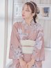 画像13: 大人スウィート/くすみピンク椿浴衣【浴衣３点セット 浴衣/帯/下駄】OBI-siwa-200-kj-13-OW / HIMO-900-yn-8-P / YA-1079-kj-5-W / HEKO-800-sb-5-W / GETA-02-ok-5-P[YMT]
