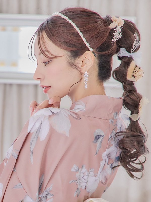 画像6: 【即日発送】大人スウィート/くすみピンク椿浴衣【浴衣３点セット 浴衣/帯/下駄】[YMT]