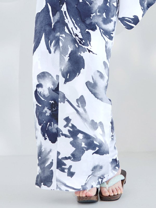 画像7: 【即日発送】【Riuコラボ】水彩グラデーション椿浴衣  【浴衣３点セット 浴衣/帯/下駄】【YMT】