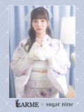 【即日発送】可憐なパープルxホワイト牡丹浴衣 OBI-siwa-202-ok-6-W / HIMO-900-yn-8-P / HEKO-800-sb-4-P / GETA-02-ok-2-IV[YMT]