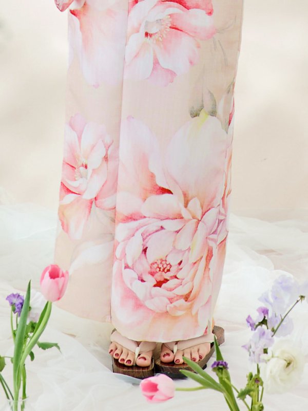 画像21: 【即日発送！】くすみピンクスウィート牡丹浴衣  【浴衣３点セット 浴衣/帯/下駄】[YMT]