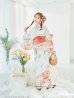 画像5: 【即日発送】アプリコットピンク牡丹浴衣  【浴衣３点セット 浴衣/帯/下駄】OBI-g-500-kj-4-OR / HIMO-902-kj-3-TRC / HEKO-800-sb-5-W / YA-577-kj-P / GETA-01-kj-3-IV /  [YMT]