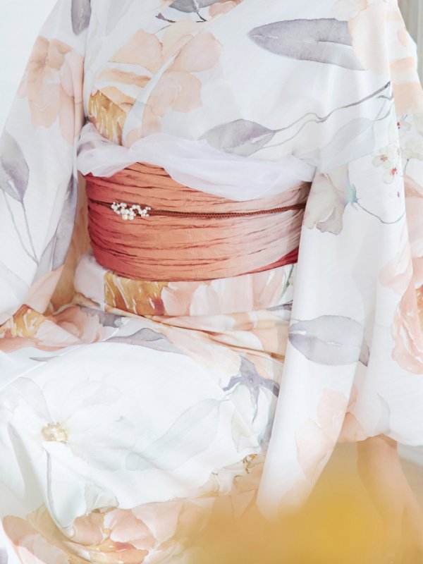 画像16: 【即日発送】アプリコットピンク牡丹浴衣  【浴衣３点セット 浴衣/帯/下駄】[YMT]