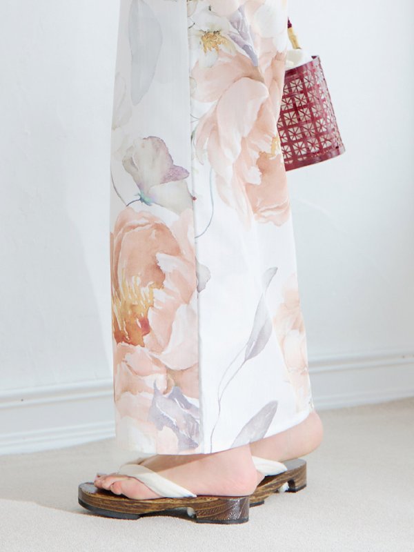 画像17: 【即日発送】アプリコットピンク牡丹浴衣  【浴衣３点セット 浴衣/帯/下駄】[YMT]