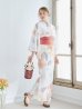 画像4: 【即日発送】アプリコットピンク牡丹浴衣  【浴衣３点セット 浴衣/帯/下駄】OBI-g-500-kj-4-OR / HIMO-902-kj-3-TRC / HEKO-800-sb-5-W / YA-68-kn-P / GETA-01-kj-3-IV[YMT]